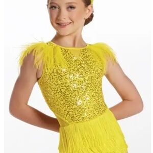 Weissman Yellow Sequin Dance Costume